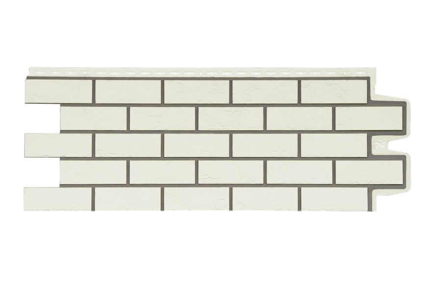 Фасадная панель Grand Line, Состаренный кирпич Design, Молочный, шов RAL 7006 купить в Владивостоке