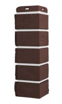 Угол наружный Grand Line, Состаренный кирпич Design Plus, Каштан (Белый шов)