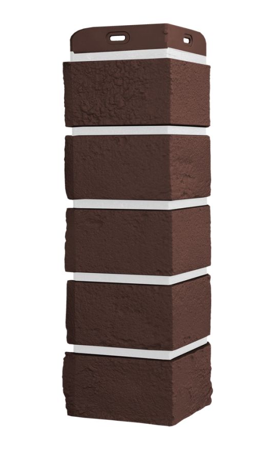 Угол наружный Grand Line, Состаренный кирпич Design Plus, Каштан (Белый шов) купить в Владивостоке