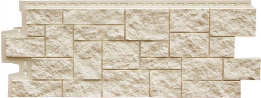 Фасадная панель Grand Line, Дикий камень Classic, Молочный купить в Владивостоке
