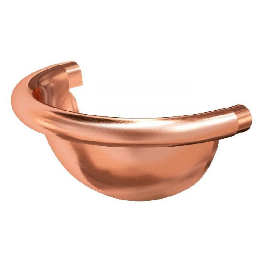 Полукруглая заглушка желоба Aquasystem из меди 125/90 купить в Владивостоке