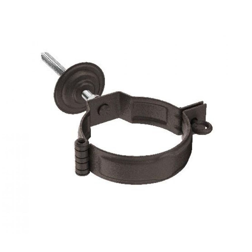 Декоративный хомут для труб Aquasystem RR 32 в тёмно-коричневом матовом цвете с комплектом креплений, размер 150/100. купить в Владивостоке