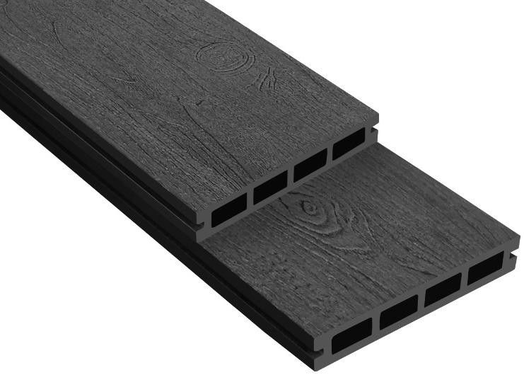 Террасная доска ДПК Outdoor 3D NEVADA/CALIFORNIA черного цвета купить в Владивостоке