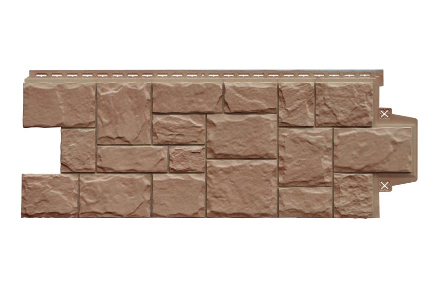 Фасадная панель Grand Line, Крупный Камень Design Plus, Миндаль купить в Владивостоке