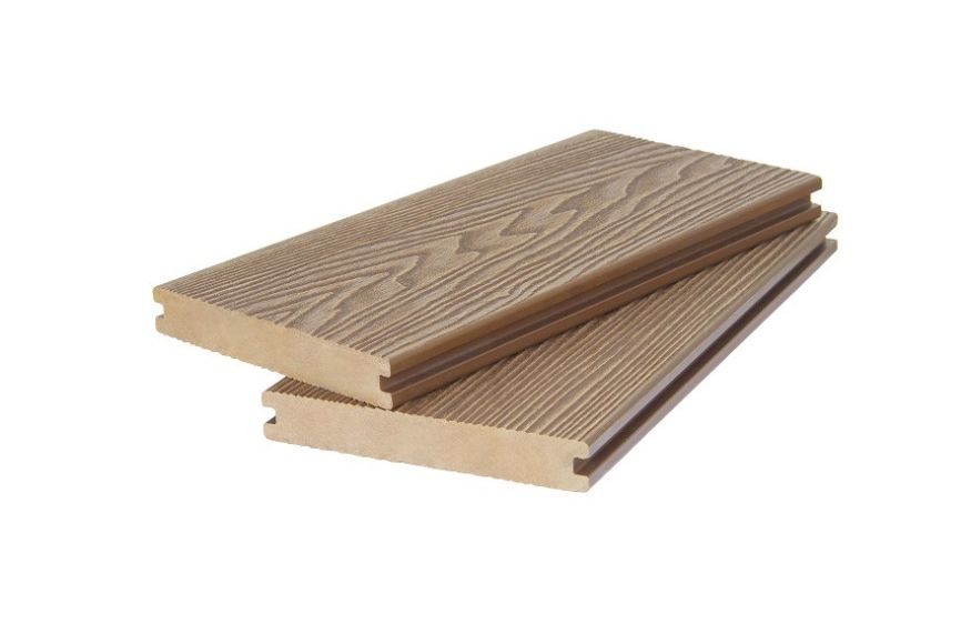 Двухсторонняя полнотелая террасная доска с 3D фактурой дерева POLIVAN GROUP SINGARAJA, песочного цвета. купить в Владивостоке