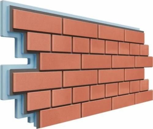 Фасадная термопанель Доломит Кирпич 40 мм, Красный купить в Владивостоке