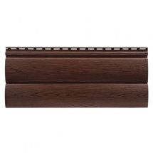 Виниловый сайдинг Tecos Lux Двойной оцилиндрованный брус, Итальянский орех