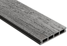 Террасная доска ДПК Outdoor 3D VIRGINIA/COLORADO в темно-сером цвете.