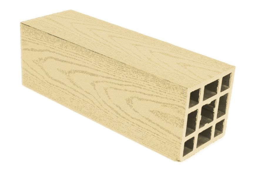 Столб гладкий ДПК АЙ-ТЕХПЛАСТ цвета слоновая кость купить в Владивостоке