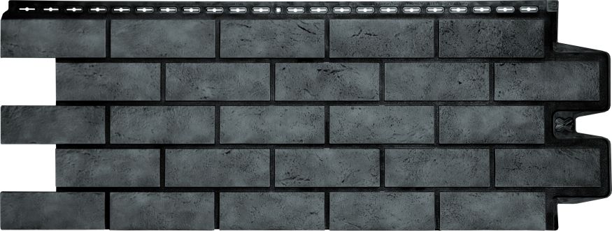 Фасадная панель Grand Line, Состаренный кирпич Design Plus, Антрацит с черным швом купить в Владивостоке