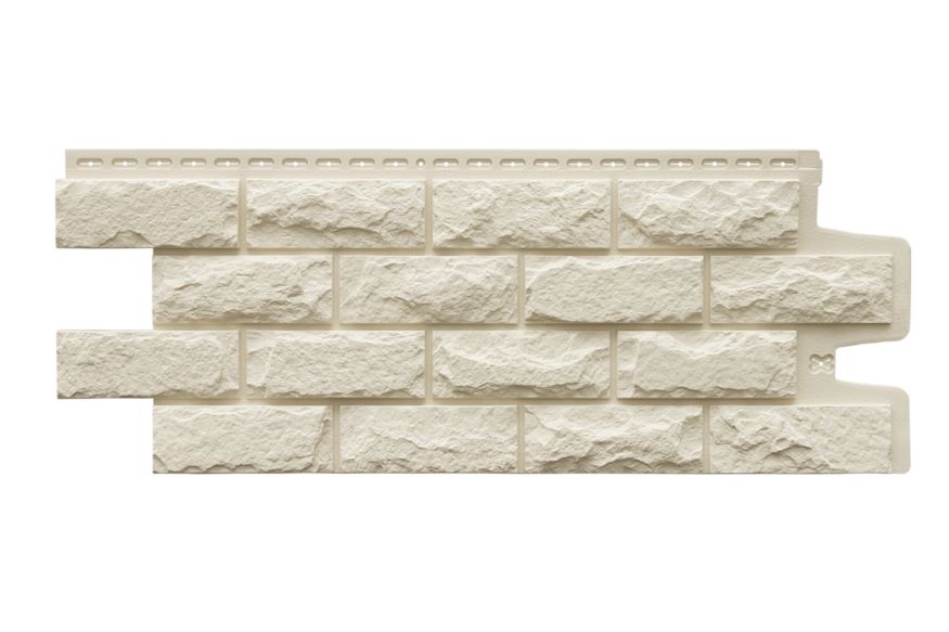 Фасадные панели Grand Line, Колотый камень Classic, Молочный купить в Владивостоке