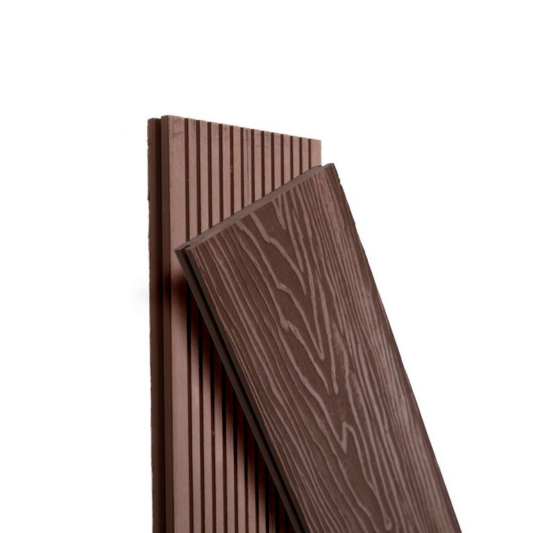 Террасная доска Экодекинг Топ полнотелая, Шоколад купить в Владивостоке