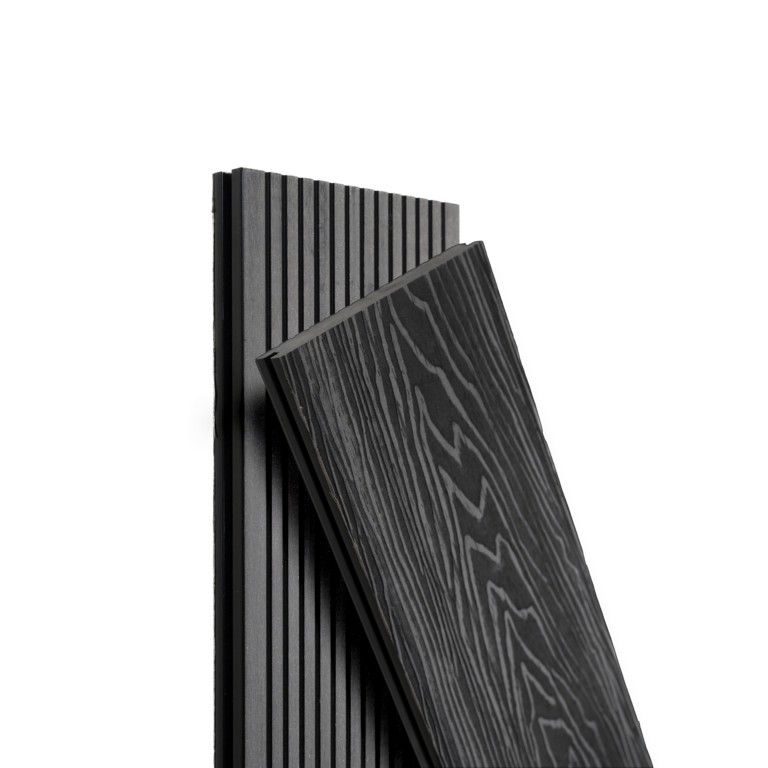 Террасная доска Экодекинг Топ полнотелая, Графит купить в Владивостоке