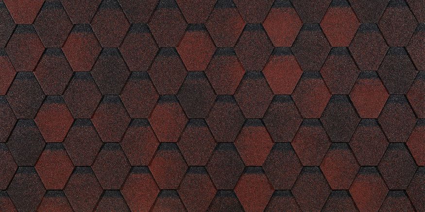Гибкая черепица Docke EURASIA, Шестигранник, Красный купить в Владивостоке