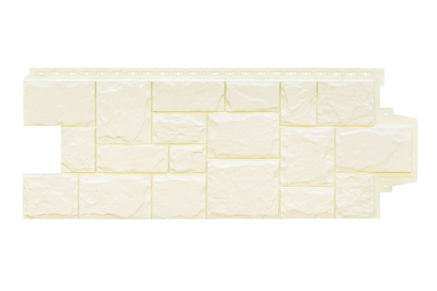 Фасадные панели Grand Line, Крупный камень Classic, Молочный купить в Владивостоке