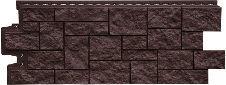 Фасадная панель Grand Line, Дикий камень Classic, Шоколадный купить в Владивостоке