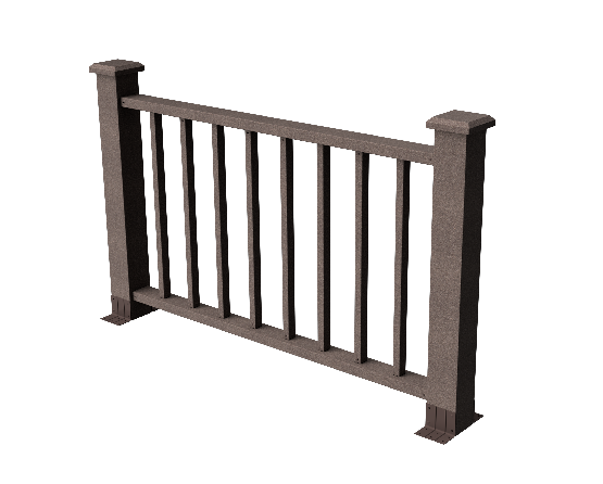 Декоративное ограждение ДПК GRINDERDECO Альма 1500 с скрытым крепежом, цвет венге купить в Владивостоке