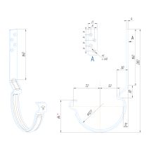 Крюк длинный усиленный модернизированный с комплектом крепления Aquasystem, RAL 9003 Белый 150/100