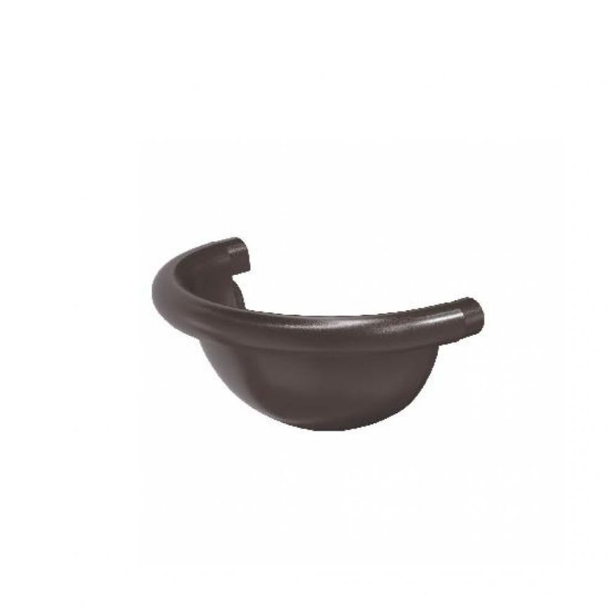 Заглушка полукруглого желоба Aquasystem RR 32, тёмно-коричневая, 150/100 купить в Владивостоке