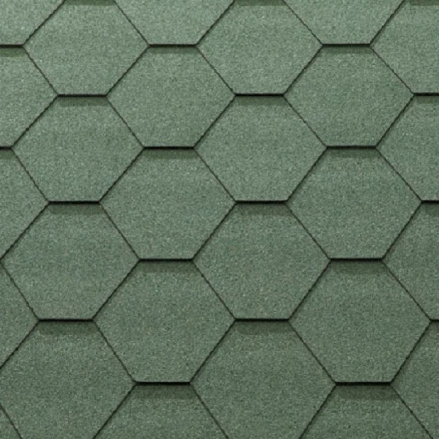 Гибкая черепица KATEPAL KL зелёного цвета. купить в Владивостоке