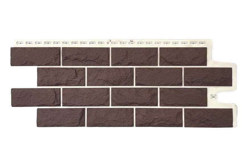 Фасадные панели Grand Line, Колотый Камень Design Plus, Каштан (белый шов) купить в Владивостоке