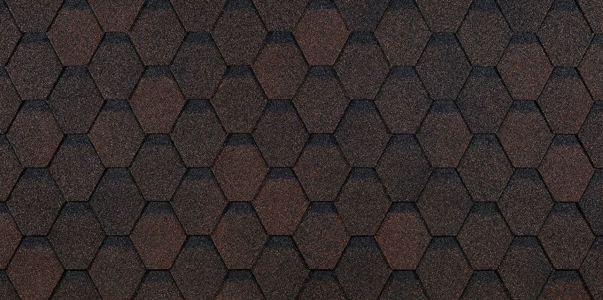 Гибкая черепица Docke EURASIA, Шестигранник, Коричневый купить в Владивостоке