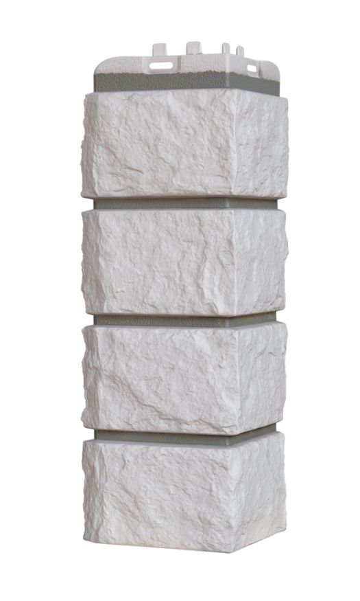 Угол наружный Grand Line, Колотый камень Design, Молочный (шов RAL 7006) купить в Владивостоке