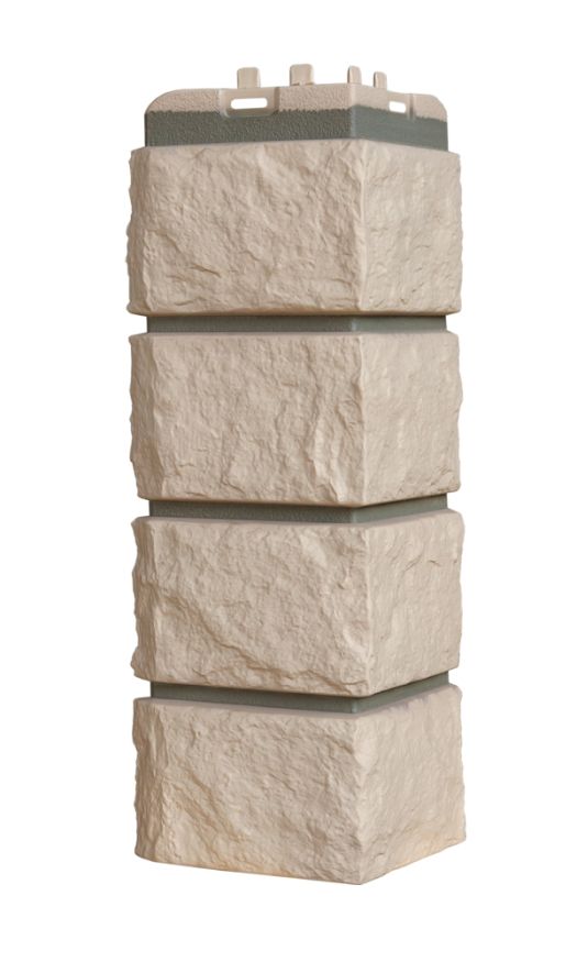 Угол наружный Grand Line, Колотый камень Design, Бежевый (шов RAL 7006) купить в Владивостоке