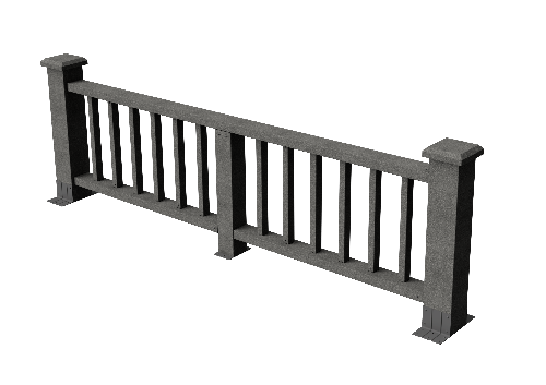 Декоративное ограждение из ДПК GRINDERDECO Троя, цвет серый базальт купить в Владивостоке