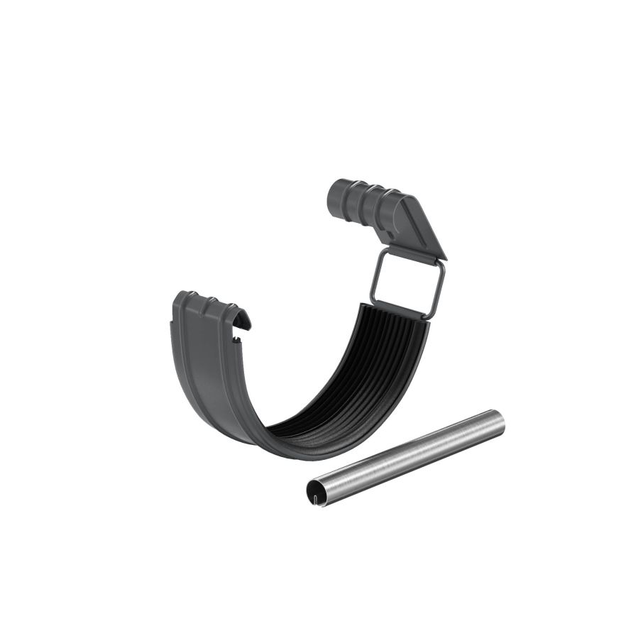 Соединитель водосточного желоба с резиновым уплотнителем Aquasystem, RAL 7024, тёмно-серый, 125/90 купить в Владивостоке