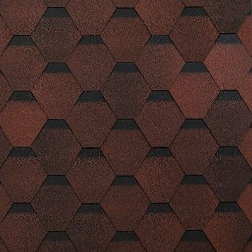 Гибкая черепица Shinglas, Оптима, Красный цвет купить в Владивостоке