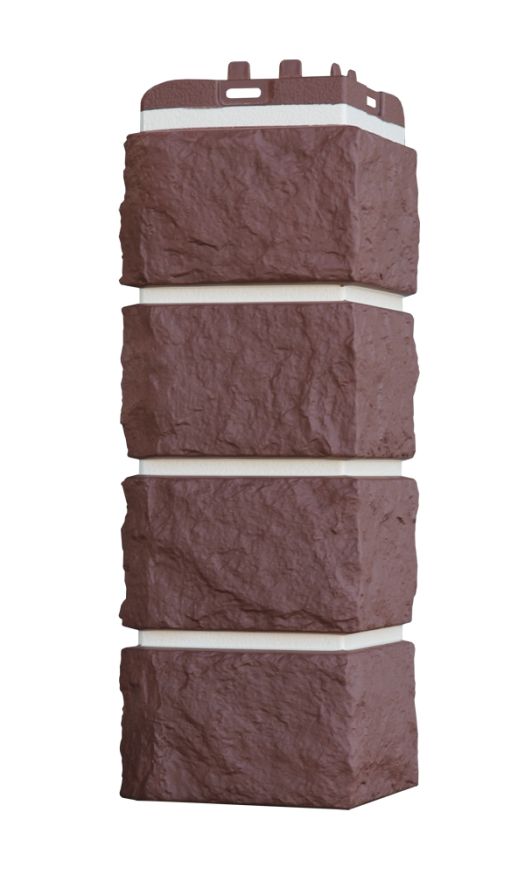 Угол наружный Grand Line, Колотый Камень Design Plus, Каштан (белый шов) купить в Владивостоке