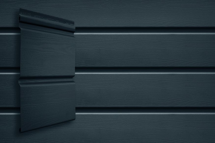 Виниловый сайдинг Grand Line Double-брус Цвет Графит купить в Владивостоке