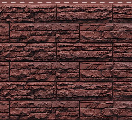 Фасадные панели Доломит, Скалистый риф премиум, Цвет Каштан купить в Владивостоке