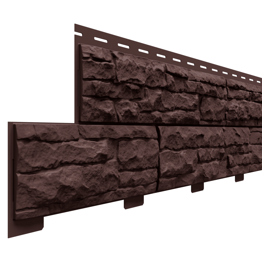 Фасадные панели Доломит, Скалистый риф премиум, Цвет Каштан купить в Владивостоке