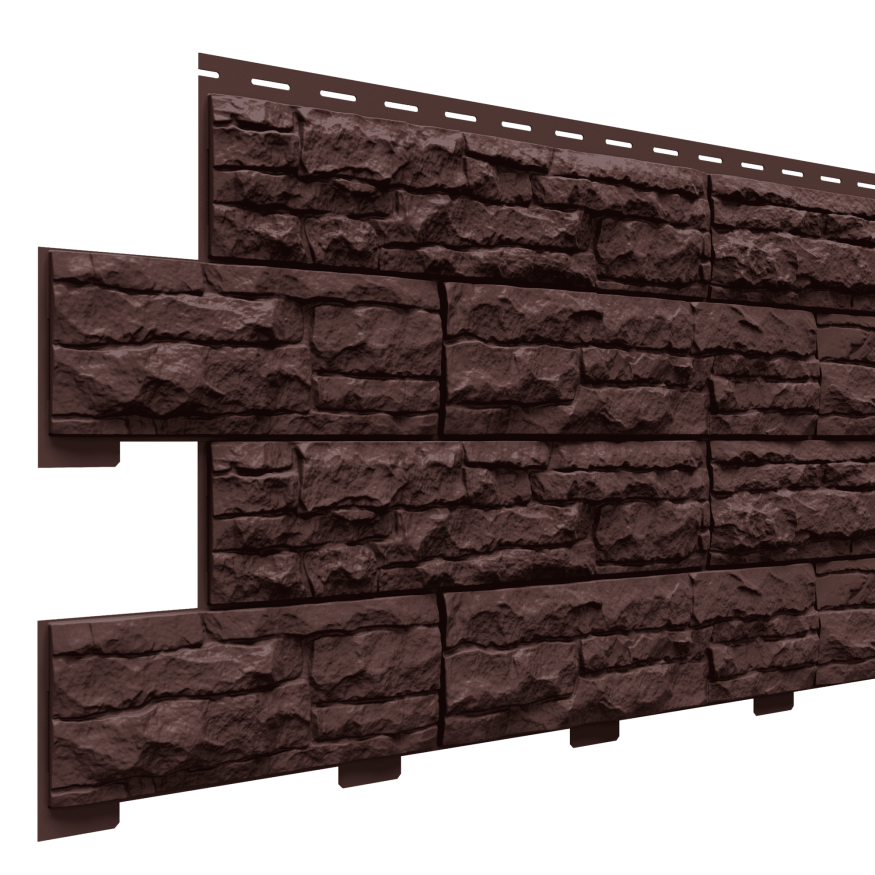 Фасадные панели Доломит, Скалистый риф премиум, Цвет Каштан купить в Владивостоке