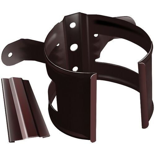 Металлический хомут для трубы на деревянную основу, Grand Line, Шоколадный цвет. купить в Владивостоке