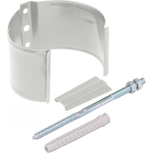 Металлический хомут для трубы на камень, Grand Line, Белый купить в Владивостоке