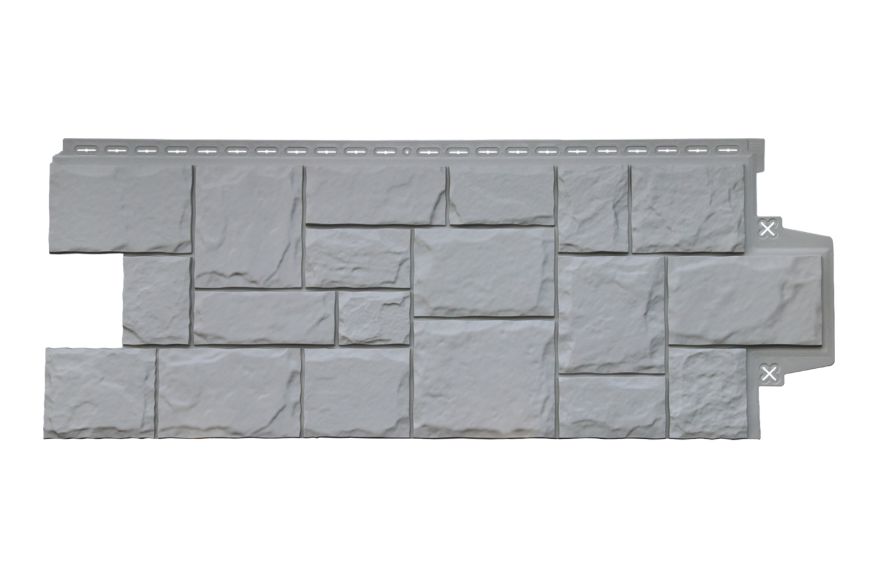 Фасадные панели Grand Line, Крупный камень Classic, Серый купить в Владивостоке