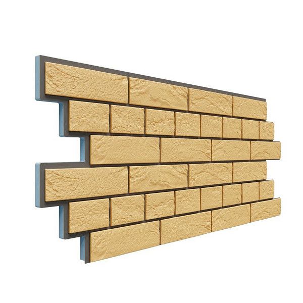 Фасадная термопанель Доломит Венецианский кирпич 20мм, Желтый купить в Владивостоке