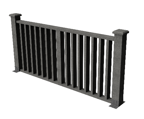 Декоративное ограждение из ДПК GRINDERDECO Риальто в цвете серый базальт купить в Владивостоке