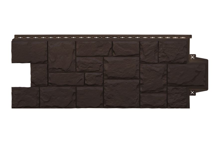 Фасадные панели Grand Line, Крупный камень Classic, Шоколадный купить в Владивостоке