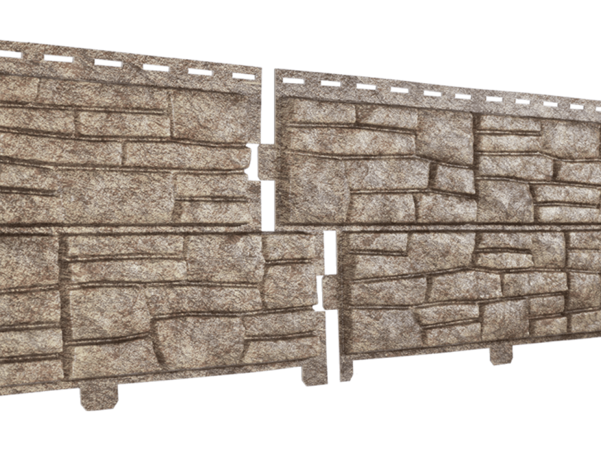 Фасадная панель Ю-пласт Стоун Хаус Сланец, Бурый купить в Владивостоке