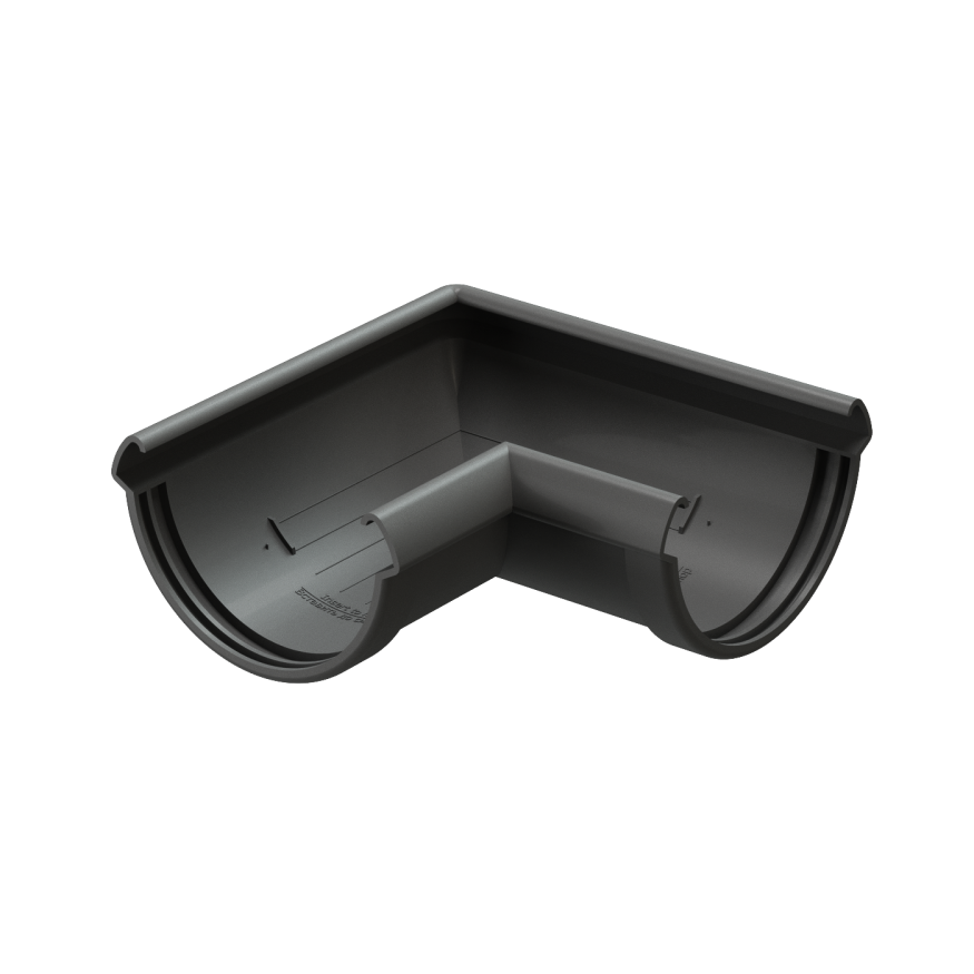 Угол желоба 90˚ Docke Lux, Графит купить в Владивостоке