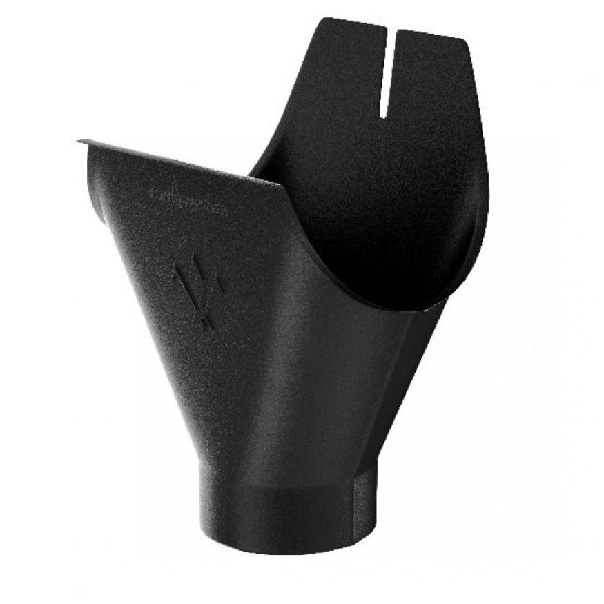 Воронка желоба Aquasystem, цвет RAL 9005 Черный, размер 125/90. купить в Владивостоке