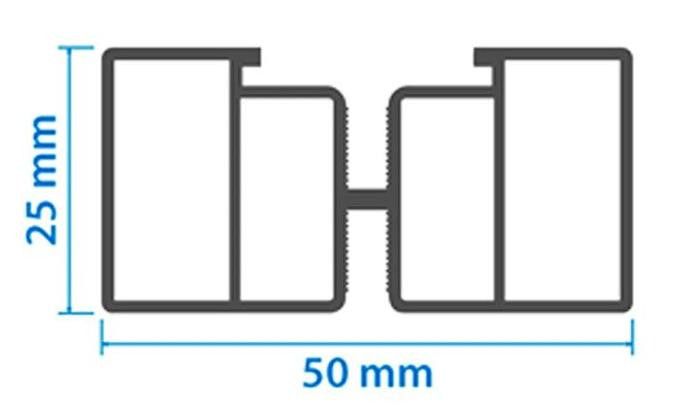 Алюминиевая несущая лага KRONEX 50x25x3000 мм купить в Владивостоке