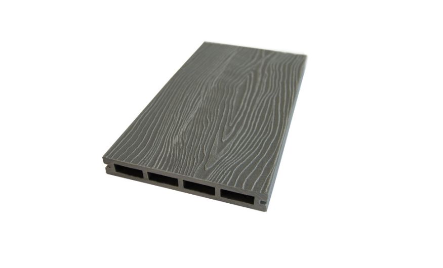 Террасная доска пустотелая ДПК NanoWood Nature 3D (20мм) Серый купить в Владивостоке