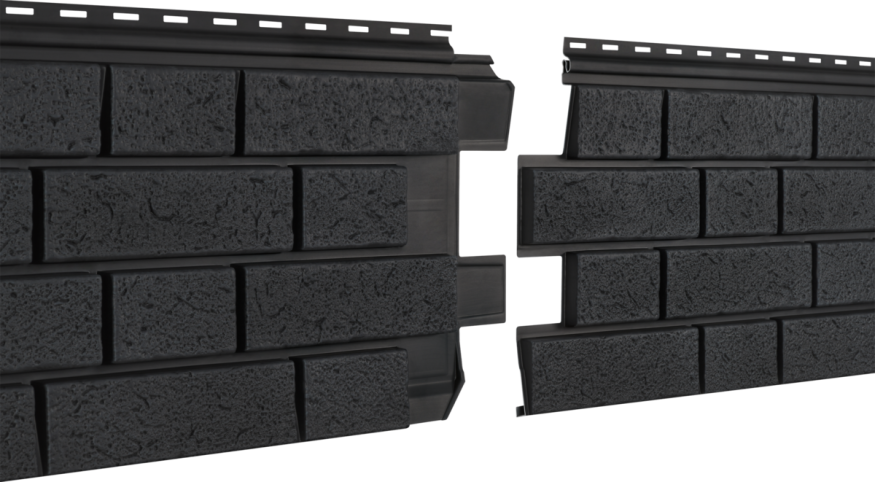 Фасадная панель Ю-пласт Стоун Хаус S-Lock Клинкер Нордик, Графитовый купить в Владивостоке