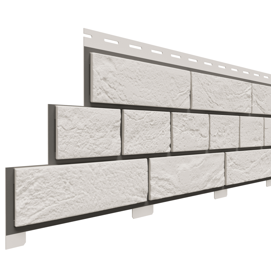 Фасадная панель Доломит, Кирпич Славянка, Белый цвет, прокрашенный. купить в Владивостоке