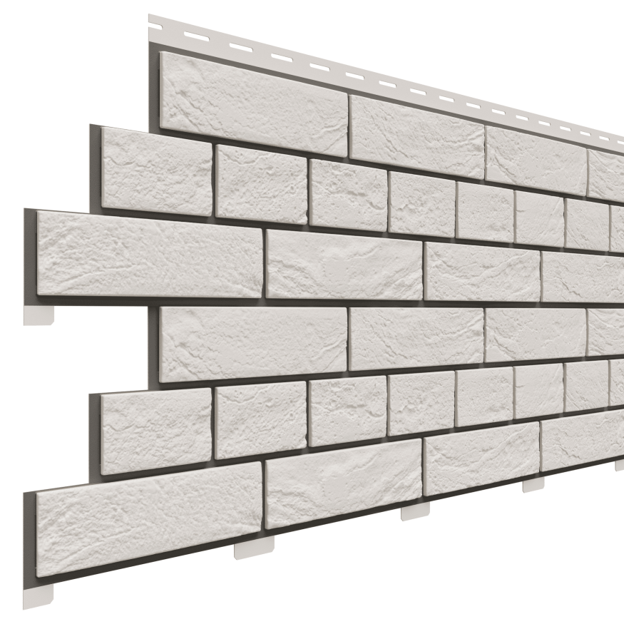 Фасадная панель Доломит, Кирпич Славянка, Белый цвет, прокрашенный. купить в Владивостоке